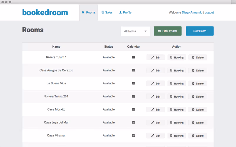 bookedroom screenshot